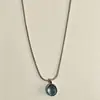 Collar de Piedra Lunar y Aguamarina para Mujer, Estilo Nuevo de Nicho, Lujo Ligero, Cadena de Clavícula Única, Cadena de Hueso de Serpiente, Accesorio de Cadena para Suéter