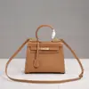 Bolso de Mano de Cuero para Mujer Spoof Bolso Cruzado Mini Bolso de Hombro Bolso Tipo Kelly con Estampado de Palma