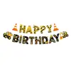 Decoración de Fiesta de Cumpleaños de Vehículo de Construcción Tornillo Excavadora Banner Topper para Pastel Juego Espiral Arreglo de Cumpleaños Infantil