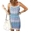 Vestido de verano para mujer, estilo europeo y americano, con tirantes finos y rayas cruzadas multicolor, novedad de 2022