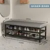 Banqueta para zapatos, Taburete para cambiarse los zapatos, Zapatero, Taburete de hierro para el hogar con cojín de bolsa suave de cuero, Banqueta larga para la entrada, Almacenamiento de lujo accesible, Nuevo estilo