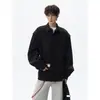 Marca Tendência Plus Size Solta Oversized Vibe Retrô Canalha Bonito Falso Duas Peças Código Camisa de Manga Longa Masculina Outono Roupa de Fora Top