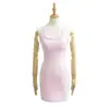 2026 Top sin tirantes con cuello halter y falda corta para mujer, corte ajustado, falda bodycon, verano con copas en el pecho, múltiples colores, espalda descubierta sexy