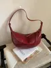 Bolso de hombro de cuero suave tipo cuerno 2026 transfronterizo, bolso de axila simple versátil casual, bolso de hombro de cuero encerado de moda para el día a día