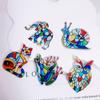 Pendientes de Animales Lindos de Exportación Transfronteriza Europea y Americana Gato Rana Doble Cara en Relieve Accesorios de Llavero de Pendientes Dulces DIY