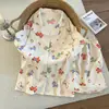 Pijamas de Algodón Nube para Mujer Verano Delgadas Lindas de Dibujos Animados Manga Corta Shorts Sueltos Conjunto de Ropa para Casa de Celebridad de Internet Se Puede Usar Afuera