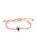 100 Idiomas Te Amo Forma de Copo de Nieve Pulsera de Proyección Foto Pulsera Tejida Transfronteriza Europea y Americana para Pareja