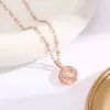 Colar Série Cento Inteligente Venda ao Vivo Feminino Microincrustado Totalmente Diamante Coração Pulsante Pingente Suspenseiro em Aço Titânio Joia de Corrente para Clavícula