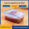 Comércio Exterior Caixa Plástica de Armazenamento de Alimentos 400ml, Caixa de Armazenamento para Geladeira de Grau Alimentício, Caixa de Armazenamento Plástica Selada de PP para Aquecimento no Micro-ondas