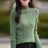 Nuevo Top de Punto Plisado Fino de Manga Larga con Cuello Redondo para Mujer, Capa Base Otoño e Invierno 2025, Comercio Exterior para Mujer