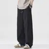 Marca de moda americana Pantalones casuales de seda helada para hombre 2026 Nuevo Verano Holgados Rectos Versátiles Modernos Atractivos Pantalones Largos