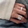 Anillo de Devanado de Líneas Multicapa Estilo Nicho de Alta Gama para Mujer Sensación Hip-hop Personalidad Anillo de Moda Anillo para Dedo de Comida Producto Nuevo