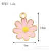 Florzinha Margarida Óleo Gotejante Liga Acessórios Pingente Artesanal DIY Pulseira Colar Brincos Chaveiro Pingente Acessórios