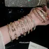 Pulsera Geométrica de Bambú con Circonita de Lujo Europea y Americana, Pulsera de Lujo Ligero de Gama Alta, Nuevo Modelo 2026, Joyería de Mano Exquisita y Versátil para Mujeres