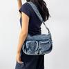 Bolsa Transversal Jeans Lavado Retrô Feminina 2026 Nova Marca Tendência Mochila Pequena de Viagem Bolsa de Ombro Esportiva