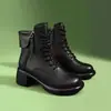 Botas Martin para mujer súper populares de comercio exterior transfronterizo, botines cortos de estilo británico para otoño con suela gruesa, botas de cuero retro de tacón grueso versátiles y de moda