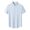 Camisa seamless 70D 170G de seda gelada refrescante, roupa de trabalho respirável e confortável, camisa cultural unissex com gola
