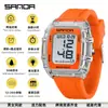 Reloj Sanda de Venta Caliente Multifuncional para Estudiantes Hombres y Mujeres Reloj Deportivo Tipo Barril de Moda Pantalla Grande Impermeable Reloj Digital