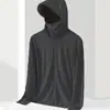 Chaqueta de Pesca Ligera Transpirable con Estampado Anti-UV de Seda de Hielo Morada para Mujer, Top Deportivo Ropa de Protección Solar para Hombre