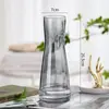 Jarrón de cristal en forma de cono, estilo ins nórdico, jarrón transparente grande y simple para bambú hidropónico, decoración de arreglo floral de escritorio y sala de estar