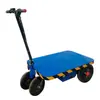 Carro Plano Plegable Eléctrico de Arrastre Manual, Carrito de Carga de Cuatro Ruedas para Sitios de Construcción, Logística, Transporte de Fábrica, Remolque Pequeño Portátil