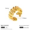 Anillo de Acero de Titanio Simple de Exportación Patrón de Cuadros Hojas Flores Acero Inoxidable Número Anillo Serpiente Brillante Par de Anillos para Mujeres