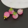 Yanyuan Nectarina Degradado Fruta Joyería al por Mayor Pulsera de Durazno Rosa Colgante Pendientes de Calcedonia Rosa Natural Rosa