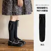 Meias Infantis Estilo Coreano, Meias Longas de Cor Sólida com Laço para Bebês, Meias de Meia-Panturrilha para Roupa de Pequena Princesa, Primavera, Malha Dupla