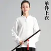 Camisas de Color Sólido para Competiciones de Equipo, Trajes de Tai Chi de Manga Larga para Hombre y Mujer, Ropa de Tai Chi para Otoño e Invierno, Uniformes de Práctica de Dos Piezas de Algodón Nuevos