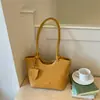 Bolso Tote de Textura Tejida Popular de Moda Bolso de Hombro Personalizado de Moda Estilo Coreano Chic para el Trabajo, el Trayecto Diario, Bolso de Mano Casual