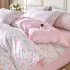 Juego de Ropa de Cama de Cuatro Piezas Sábana 100% Algodón Puro Funda Nórdica Juego de Tres Piezas para Dormitorio Funda de Colcha Cubierta de Cama Juego de Sábanas Ajustables de Cuatro Piezas