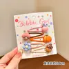 Pinzas para el pelo de niños de colores dulces, estilo japonés y coreano, con flores de dibujos animados de colores, pinzas para flequillo lateral para niñas y pasadores para bebés, accesorios para el pelo