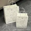 Bolsa de regalo de conejito con lunares morados, estilo ins, alto atractivo estético, gran capacidad, adecuada para estudiantes, bolsa para regalo de mejores amigos, regalo de cumpleaños