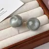 Pendientes Redondos de Gradiente Color Caramelo para Mujer, Pendientes de Perlas Dulces de Cintura Alta Estilo Coreano, Accesorios para Orejas Simples Únicos con un Toque de Nicho