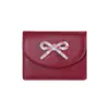 Laço~ Nova Bolsa Feminina Estilo Coreano Ins, Porta-Cartões, Exquisita, Prática, Simples, Cor Sólida, Compacta, Porta-Moedas Portátil
