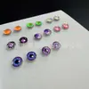 Clavo de Lengua de Aleación de Titanio F136 Clavo de Oreja Ojo de Gato con Goteo de Aceite de Colores Clavo de Labio Piercing Corporal de Titanio G23 Joyería Cabeza de Repuesto