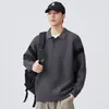 Suéter de peso pesado con bloques de color y cuello para hombre de 750 g, nuevo estilo de invierno, texturizado, cálido, chaqueta de punto estilo old money