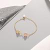 Pulsera Badu Crystal Cristal Fresa Cuarzo Rosa Estudiante Mejor Amiga Doble Cuenta Sencillo Dije Flor de Durazno Joyería Cadena Estilo Ins