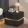Mesita de noche color crema 2026, uso doméstico creativo para el dormitorio, nuevo almacenamiento de mesita de noche moderno minimalista de alta gama de madera maciza