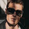 Nicho de estilo europeu e americano óculos de sol de armação grossa personalidade Polygon Street óculos de sol de tiro moda simples homens e mulheres óculos de moda