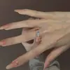 Anel de Prata Brilhante Fresco e Elegante para Mulheres, Anel Aberto de Diamante de Temperamento Suave, Anel para Dedo Indicador, Sensação de Luxo Leve de Alta Qualidade, Par de Anéis