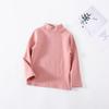 Roupas infantis atacado camisa infantil outono e inverno nova criança veludo meia gola alta quente meninos e meninas bebê manga longa top