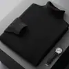 Nuevo Suéter de Lana de Cuello Alto de Primera Línea Otoño e Invierno para Hombre Jersey de Punto Color Sólido Suéter Casual Ajustado Camiseta Interior de Punto