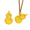 Tienda de Oro Puzuo Mismo Estilo Oro Arena Accesorios DIY con Diamantes Incrustados Colgante de Calabaza Fulu Cepillado Cadena para Clavícula Nuevo Estilo Chino