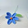 Hilo de Ganchillo Flor de Tulipán Abierta Floreciendo Ramo Producto Terminado Arreglo Floral de Simulación Jarrón con Ramo Regalo