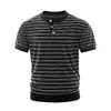 Camiseta de rayas de manga corta para hombre, Camisa polo de manga media estilo Old Money, Suéter nuevo de verano retro japonés moderno