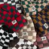 Gorro de Punto a Cuadros para Mujer en Otoño e Invierno Estilo Coreano Nicho Circunferencia de Cabeza Grande Gorro de Lana Estilo Japonés Estilo que Muestra la Cara Gorro Pequeño de Navidad