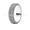 Anillo de Pan con Chapado en Oro Rosa, Doble Fila, Incrustaciones Densas, Estilo Ins, Joyería de Plata Llena de Diamantes, Anillo de Fila Única, Anillo de Joyería para Mujer