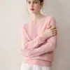 Suéter Minimalista de Alta Gama Otoño e Invierno para Mujer Suéter de Cuello Alto Tejido Relajado Estilo Nuevo Pulóver Capa Base