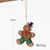 Adorno de Figura de Hombre de Jengibre con Lazo de Resina Navideña Colgante Pequeño para Árbol de Navidad Decoraciones Navideñas Gorro de Navidad